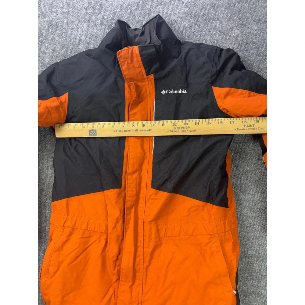 Columbia Buga Snow Suit Kids L 14/16 Orange Black Outgrown One Piece Omni Tech
